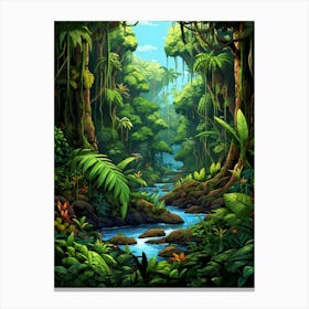 Daintree Rainforest Pixel Art 3 Canvas Print