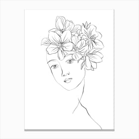 Woman with flowers in her hair (Venus II) Canvas Print