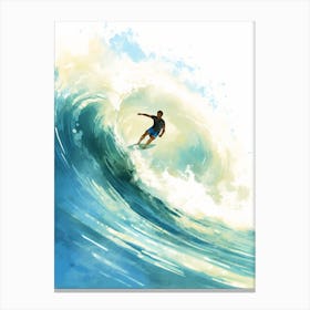 Surfing In A Wave On Tulum Beach, Riviera Maya Mexico 3 Canvas Print