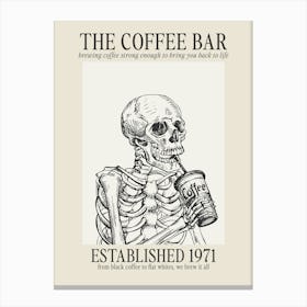 Skeleton Coffee Poster Canvas Print