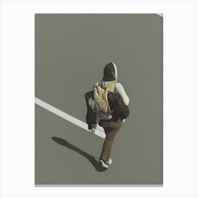 Man Walking Down The Street Canvas Print