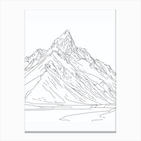 Mount Cook Usa Line Drawing 7 Canvas Print