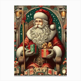 Santa Claus 7Style William Morris Canvas Print