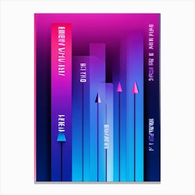 Abstract Navigation Arrows Digital Interface Design Fluid Lines Intersecting Gradient Colors Shif (1) Canvas Print