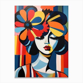 Woman With Flowers 10 Canvas Print