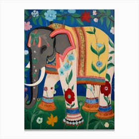 Maximalist Animal Painting Elephant 1 Canvas Print