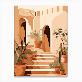 Amale0130 Abstract Illustrations Of Stairs And Plants In The St Dc211e65 48d0 4d0b 9368 Fabf640cf017 Canvas Print