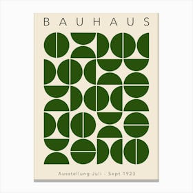 Green Bauhaus With Semi Circles Canvas Print