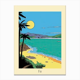 Poster Of Minimal Design Style Of Fiji 1 Canvas Print