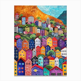 Kitsch Colourful Capetown Cityscape 3 Canvas Print