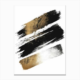 Gold And Black Brush Strokes 19 Canvas Print