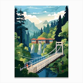 Capilano Suspension Bridge Park, Canada, Colourful 4 Canvas Print