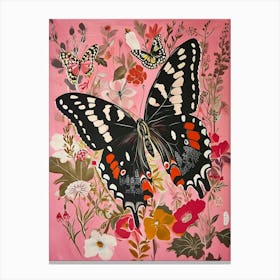 Floral Animal Painting Butterfly 4 Canvas Print