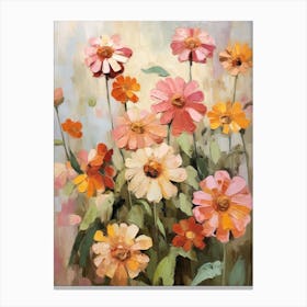 Fall Flower Painting Zinnia 2 Canvas Print