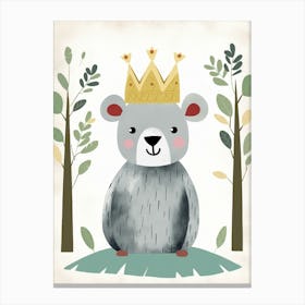 Little Koala 5 Wearing A Crown Canvas Print