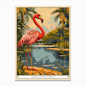 Greater Flamingo Camargue Provence France Tropical Illustration 8 Poster Canvas Print