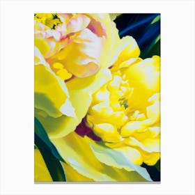 Close Up Of Peonies Yellow Colourful 1 Painting Canvas Print