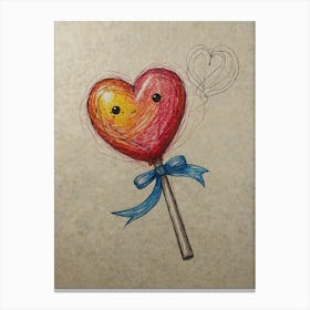 Heart Lollipop 1 Canvas Print