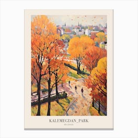 Autumn City Park Painting Kalemegdan Park Belgrade Serbia 1 Poster Canvas Print