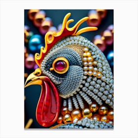 Rooster With Pearls Canvas Print
