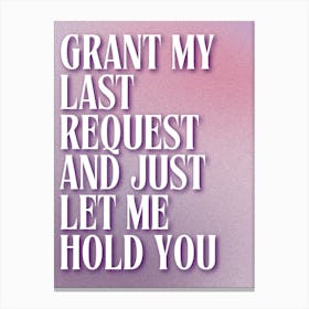 Paolo Nutini - Last Request Canvas Print