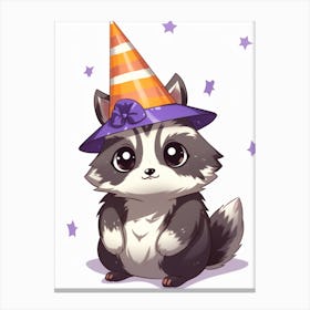 Cute Kawaii Cartoon Raccoon 26 Canvas Print