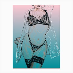 Sexy Woman Abstract Geometric (9) Canvas Print
