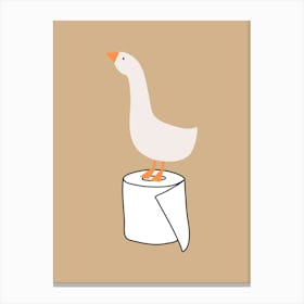 Silly Goose on Toilet Paper Beige Toile