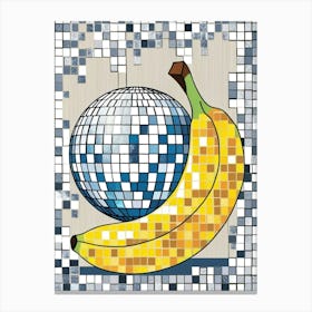 Disco Ball And Banana Canvas Print