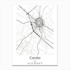 Corato,Italy Minimalist Map Canvas Print