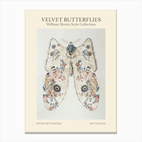 Velvet Butterflies Collection Textile Butterflies William Morris Style 9 Canvas Print
