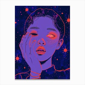 Asian Girl In Space Canvas Print