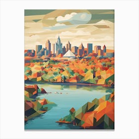 Montreal, Canada, Geometric Illustration 4 Canvas Print
