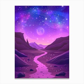 Landscape With A River And Stars Canvas Print