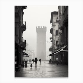 Trento, Italy,  Black And White Analogue Photography  3 Canvas Print