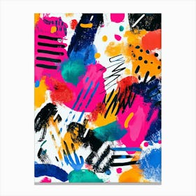 Modern Multicolor Futuristic Pop Art Pattern Canvas Print