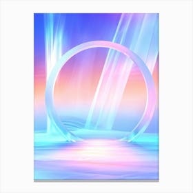 Geometric Portal Swirled With Dreamy Abstract Pastel Sky Prismatic Refractions Within Sleek Shar (2) Canvas Print