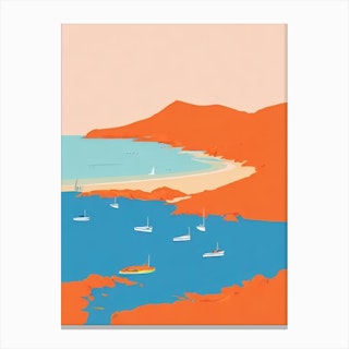 Palombaggia Beach Corsica France Midcentury Canvas Print