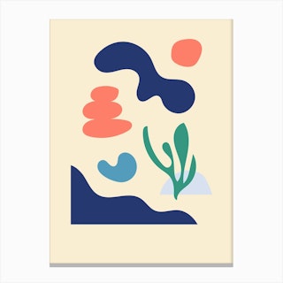 Matisse Shapes Abstract Scene Canvas Print