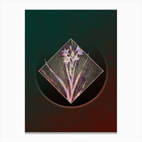Abstract Sword Lily Floral Mosaic Botanical Illustration n.0044 Canvas Print