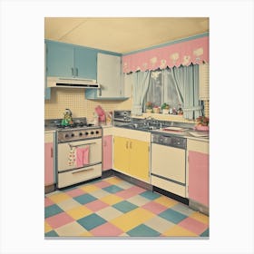 Kitsch Vintage Pastel Kitchen 2 Canvas Print
