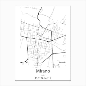 Mirano,Italy Minimalist Map Canvas Print