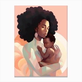 Pastel Mother And Baby 2 Canvas Print