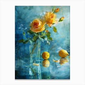 Yellow Roses And Lemons Canvas Print