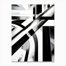 Intersection Abstract Black And White 1 Canvas Print