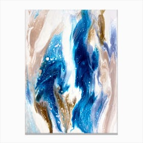 Sapphire Wave Vertical Canvas Print