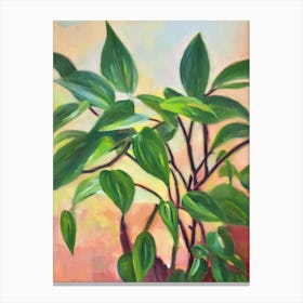 Epipremnum Aureum Impressionist Painting Plant Canvas Print