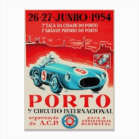 1955 Porto International Circuit motor racing Canvas Print