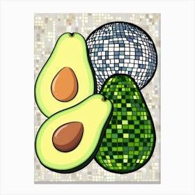 Avocado And Disco Ball 1 Canvas Print