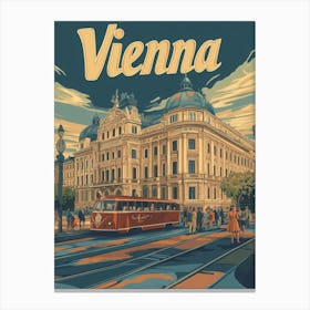 Aihrgdesign A Retro Travel Poster For Vienna 1 Canvas Print